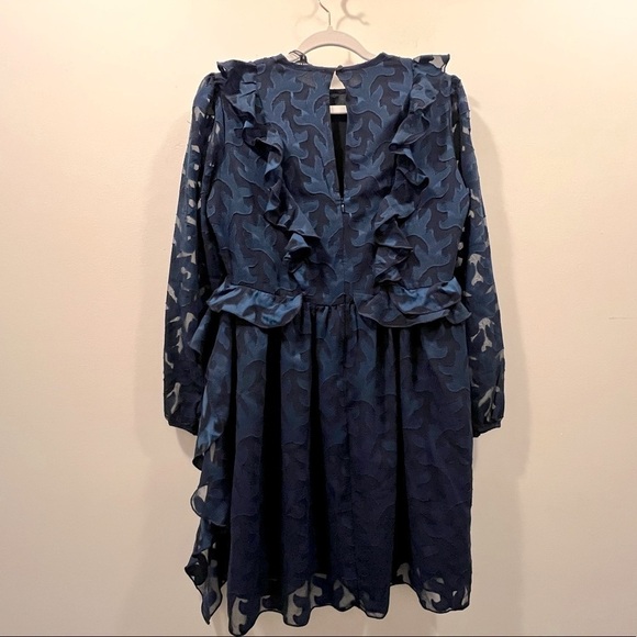 NWT WALTER BAKER Fae Ruffle Trimmed Fil Coupe Chiffon Mini Dress - Picture 7 of 10